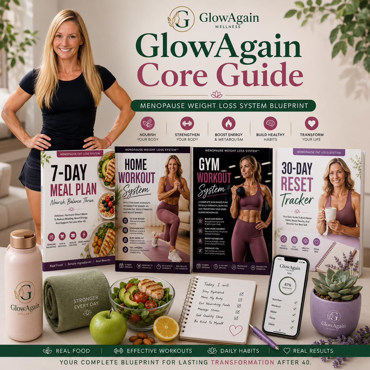 Glow Again Wellness™ |  Reset Bundle for Women 40+ | 5-in-1 Digital System